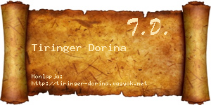 Tiringer Dorina névjegykártya